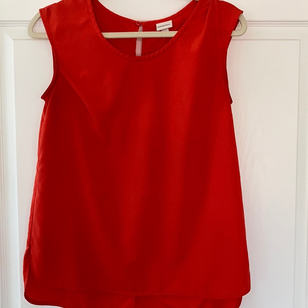 MERONA Red Cap-sleeve Top